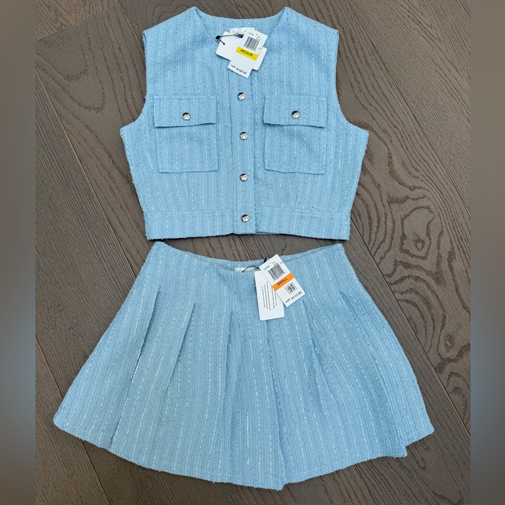 Line and Dot skirt and vest set